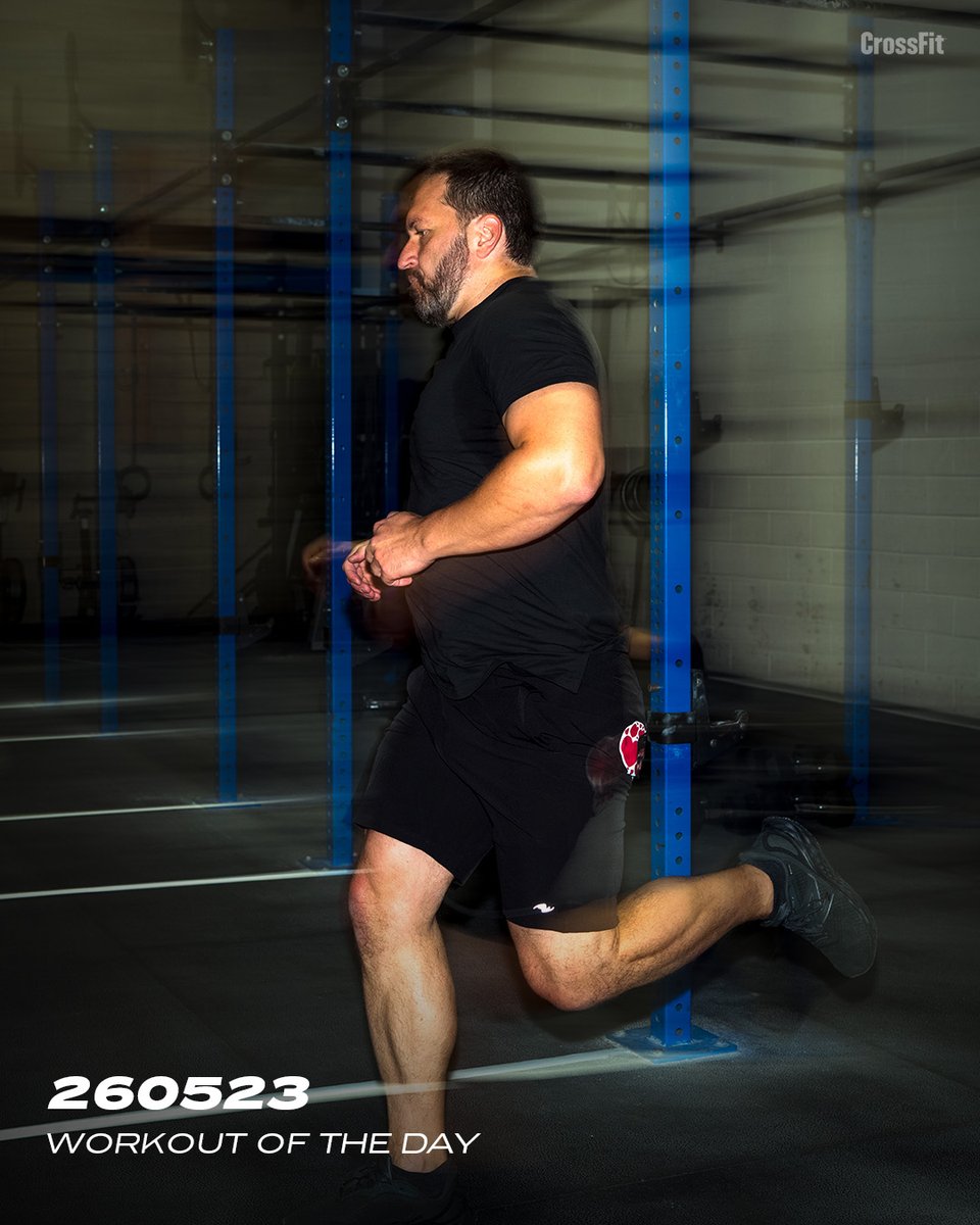 CrossFit's tweet photo. Workout of the Day
Saturday 260523

Complete as many rounds and reps as possible in 15 minutes of:
100-meter dumbbell suitcase carry
10 shuttle runs*
30 alternating dumbbell hang snatches

*The shuttle run is 25 feet out and 25 feet back.

♀ 35-lb dumbbell
♂ 50-lb dumbbell

Post rounds and reps to comments.

📍CrossFit Drummond in Quebec, Canada

#CrossFit #WorkoutoftheDay