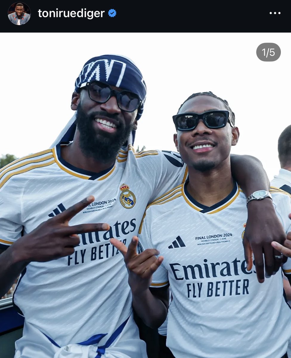 MadridXtra's tweet photo. 🤍 Toni Rüdiger on IG: “They see the trophies, but they don't see the daily grind, the laughs and the deep talks. David - my brother, my teammate, my family.

Sharing this white shirt with you was an absolute honour. We've been through it all, conquered Europe and pushed each other to the absolute limit. what we built and what we won stays forever.

Go conquer your next chapter, king. You already know your brother is always just a phone call away.

Stay blessed!”