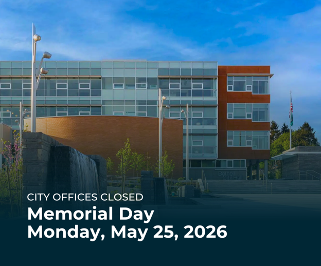 CityofBothell's tweet photo. City offices will be closed Monday (May 25) in observance of Memorial Day. This federal holiday is observed annually to honor all military members who have died in service to our country. As always, essential services, including police and fire, will continue to operate. https://t.co/PT0pRlY1MG