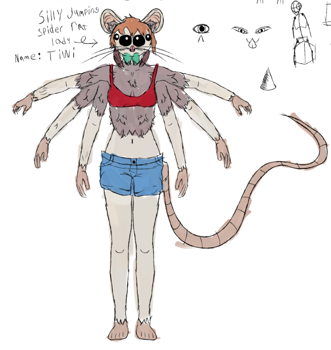 BannVer01a's tweet photo. I make silly jumping spider rat lady :) https://t.co/c5MhLzHs8l