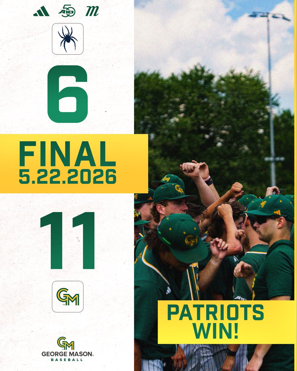 MasonBaseball's tweet photo. 👾 Leveling 🆙 &amp; Moving On! 

🎮 Cardenas W (5-5) 6.1 IP, 6 K, 
🎮 Butler (3-4) 2 RBI, 2 Runs
🎮 Clyne (3-5) 2 RBI, 2 Runs

#GoPats🔰 | #MasonNation https://t.co/OPDoQiyFYz