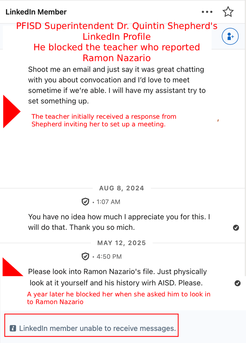 buddy_falcon's tweet photo. 🪶 The “Good Shepherd” Stopped Listening When It Came to the Girls

When Buddy Falcon Media tried to get local media to look at the Ramon Nazario story, the response was not urgency.

It was dismissal.

One reporter told a former student he was looking for “something worse” for the story. He also told Buddy Falcon Media that Ramon Nazario was “just a creep", his actions not deemed bad enough for a news story.

Twenty-two pages of former students and community members described boundary concerns: unusual classroom access, girls hanging out in his room, hair-braiding, favoritism, uncomfortable hugs, comments about students’ bodies, social-media contact after graduation, and years of people saying they knew something was wrong. Reports of him following girls immediately after graduation, asking for "nudes".

And still, it was not “enough.”

Because the girls were not saying they had been assaulted. They were not describing the final, worst possible act. What they described was the part too many systems still refuse to see: the grooming stage. The testing stage. The access stage. The soft place that comes with conditions.

And for some girls, that attention lands in an empty place adults should have already protected.

When you do not have many adults on your side, you learn to be careful with the ones who seem to be. You worry about needing them later. You worry about making them mad. You worry that if you pull away, question them, or tell someone they made you uncomfortable, you might lose one of the only adults who ever acted like they cared.

That is part of why girls stay quiet.

Not because it was okay. Because the attention filled a need before they understood the cost. That is the part adults are supposed to stop.

Not after a child is assaulted.

Before.

The question should never be, “Was it bad enough yet?” The question should be, “Why was a grown man allowed to make young girls feel this way at all?”

Some people still do not understand that.

But girls know.

Women know.

Former students know.

They know what it feels like when an adult man notices your body before you are even comfortable living in it. They know what it feels like when a teacher’s room becomes a place where the rules bend, where girls get special access, where attention feels like protection until it starts feeling like a trap.

And years later, when those girls finally find the words, the world should not tell them, “It wasn't bad enough.”

This is what that warning feels like from the inside.

And in this case, the person paid to lead the district — the person who branded himself as a listener, a shepherd, and a protector of students — was given a chance to listen.

Dr. Quintin Shepherd had previously agreed to meet with the same teacher who later tried to alert him to student-safety concerns. He even told her to say they had “chatted at convocation.”

But when she reached out about the girls, he stopped listening.

He blocked her.

— Buddy Falcon Media, LLC
Keeping Watch. Always. 🪶

@PfISD_AD  @PfISDHR  @PfISDAthletics  @pfisd_police  @pfisd @WeissSoftball @Weiss_WBB @WeissFootball @weissmensbball @KUT @BryanM_KVUE @suphannahrucker @QuitaC_KVUE @JenniL_KVUE @tplohetski @KXAN_News @statesman @tasb_news @WeissHighSchool @FarrahWaltonTV @cbsaustin 
@TrueTexasTea @TexasEd911 @teainfo @TexasScorecard