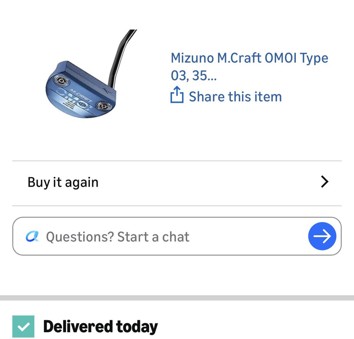 jdn4mbvbrw's tweet photo. @MizunoGolfNA @amazon I ordered a putter from mizuno Amazon store and got a roll of wallpaper. https://t.co/vHf7rkG5UD