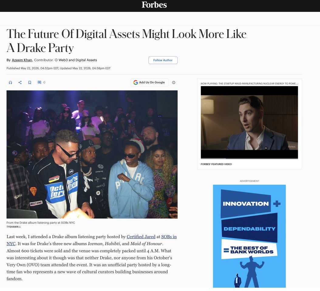 KYDLabs's tweet photo. For years, web3 promised to change creator-fan relationships.

Instead, social tokens, memecoins, and creator coins turned fans into exit liquidity.

The real unlock: creators like @KINGJARED300 owning their audience, accessing capital, and building community on KYD powered by invisible @solana rails.

https://t.co/U8YWARmmGs