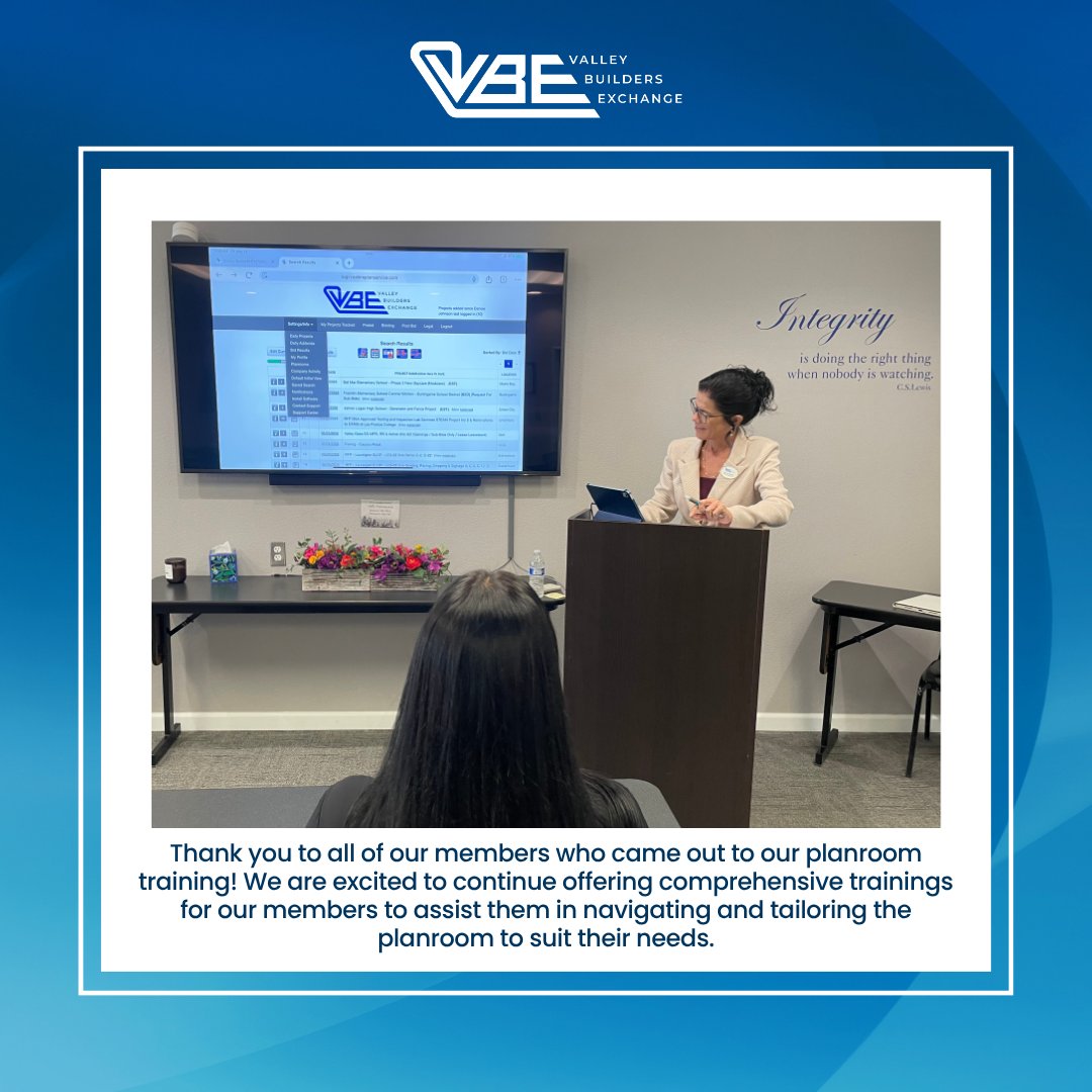 VBExchange's tweet photo. 💻 Thank you to our amazing Planroom Coordinator Denise Johnson for another informative monthly Planroom training! We are happy to be offering this great free service on navigating our Online Planroom!

#VBEMemberBenefits #OnlinePlanroom #ConstructionTrainings https://t.co/MqUVRvIOcx