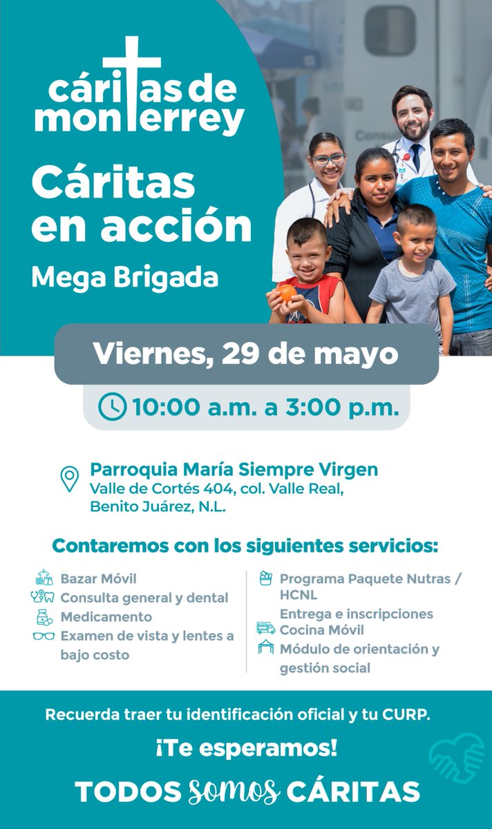 caritasmty's tweet photo. 📷 Cáritas en Acción Mega Brigada
📷 El próximo 24 de marzo llevaremos a cabo una Mega Brigada, en la cual se ofrecerán diversos servicios para beneficiar a la comunidad.
Más información en la siguiente imagen. 📷
📷¡Te esperamos! https://t.co/PsGzZA7XdS