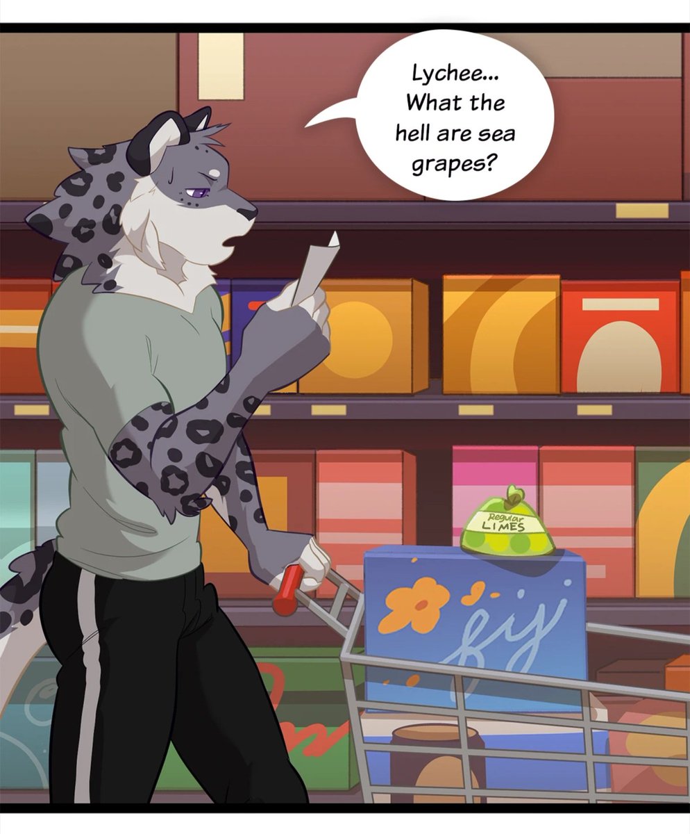 Herutastic's tweet photo. 🌟NEW EP TODAY!🌟

Dev is stuck doing Jake's weird groseries... But also, he bumps into someone unexpected! 

If you are too impatient for next week, hop on to our PA*T**N to read TWO episodes ahead! https://t.co/dUaNjIfgK4