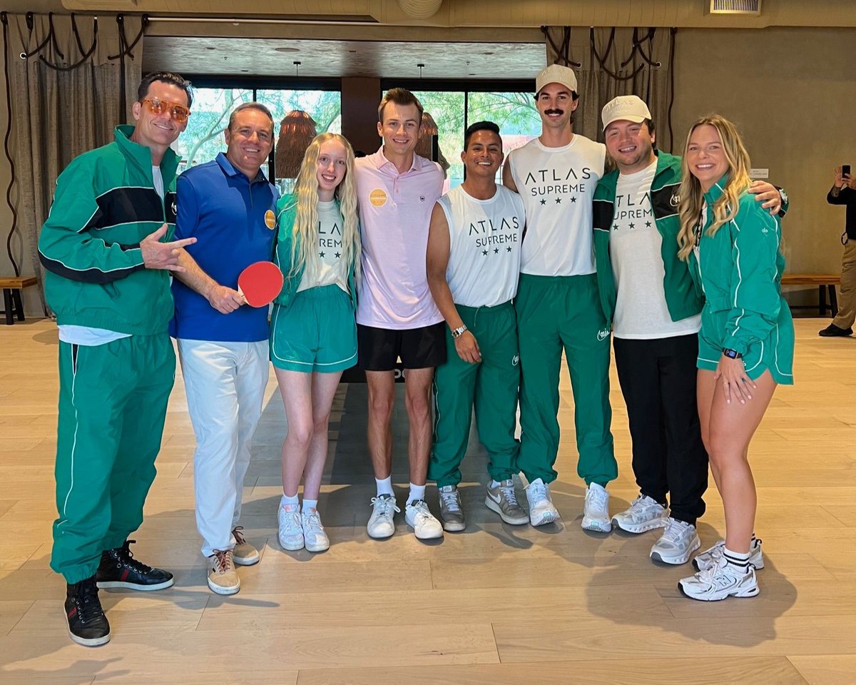 SSB_AZ's tweet photo. Got together with our friends from ATLAS at their new office last week for a Marty Supreme-inspired ping pong bash. The outfits, the energy and the competition were on point. https://t.co/yP4WyQ4OuI