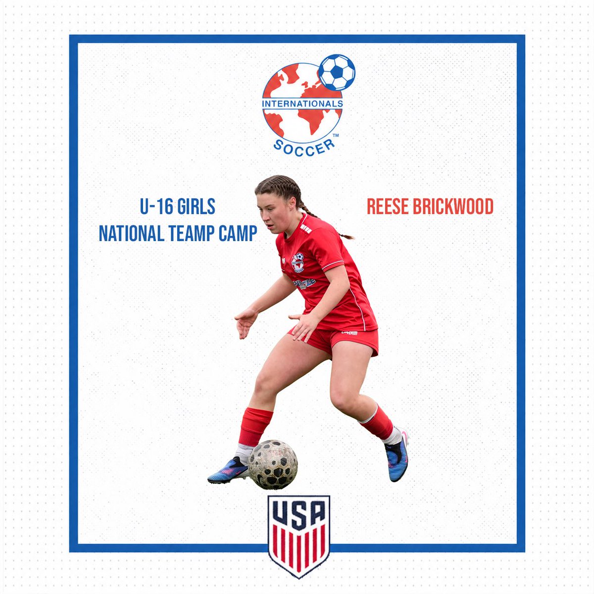 ISCgirls's tweet photo. ISC’s Reese Brickwood has been selected to the @usynt U-16 May Camp Roster!
#AllForOneOneForAll https://t.co/SlmhxEL0nG