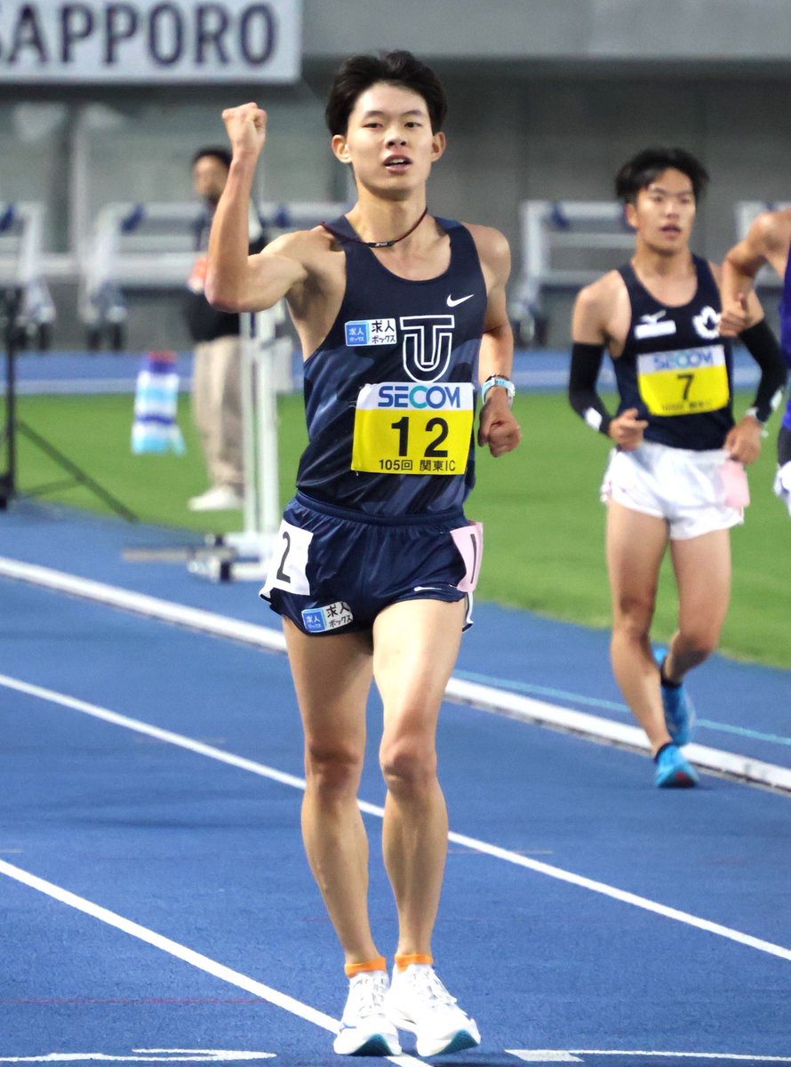 aokitknr's tweet photo. 陸上関東インカレ男子10000m競歩は逢坂草太朗選手（東洋大）が38分34秒98で優勝🥇
酒井瑞穂コーチの指示を受けて残り3周手前でスパートして振り切りました💨
「本当に念願。勝ち切る歩きができてチームに貢献できて嬉しい。自信になる。7月のU23アジア選手権の代表に選ばれたら絶対メダルを取りたい」 https://t.co/pNBdMMAYrK