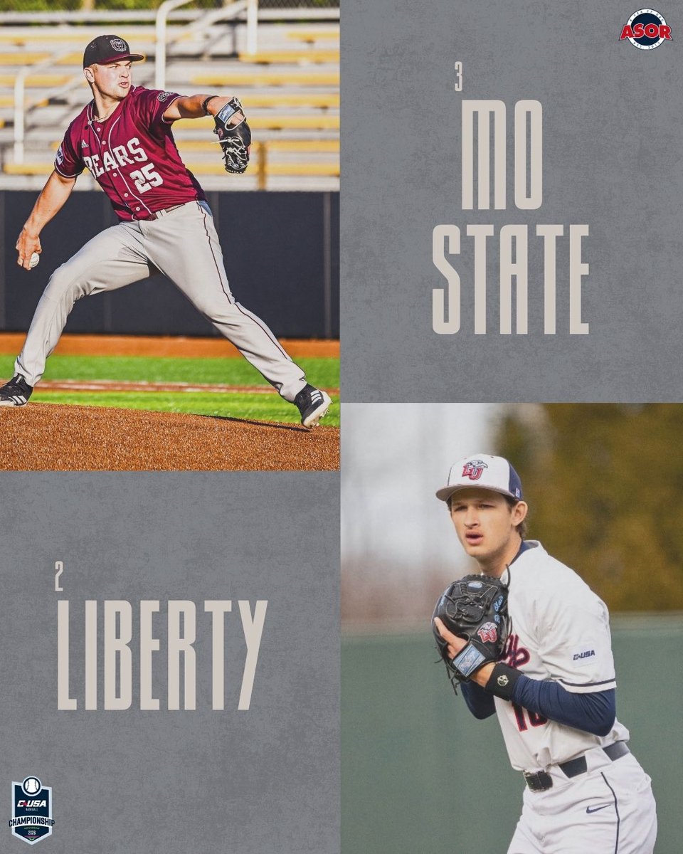ASeaofRed's tweet photo. CUSA SEMIS ‼️

No 2 Liberty will face No 3 Missouri State tomorrow at 2:30 PM in the semifinal round. 

The Flames are 1-2 against the Bears this season, with both losses being by a combined 2 runs. 

#Fanem🔥 #BeatMOST https://t.co/SxvXHp1uHa