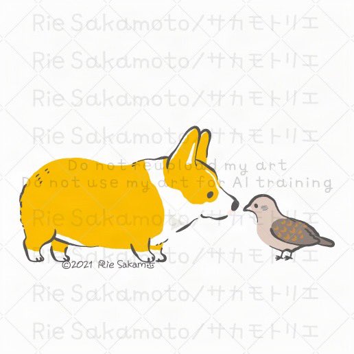 #キスの日 のコーギーと野鳥たち 