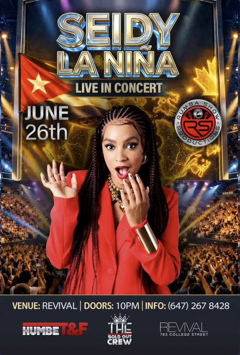 365torontoCom's tweet photo. LIVE in concert 🎶 Seidy La Niña 🇨🇺.
June 26 at Revival Bar brought to you by Rumba Show Productions.
Tix: https://t.co/krLKTzi78t

#cuba #latino #cubanosentoronto #cubaintoronto #musicacubanaenvivo #livemusic
@seidylanina @RevivalBarEvent https://t.co/fY2evMRWTq