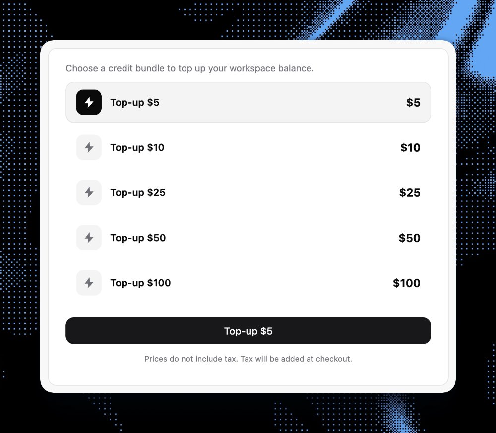 narev_ai's tweet photo. Team Narev shipped beautiful billing components to narevai/ai-billing.

Adding usage-based billing to a Next.js app is now as simple as adding two lines <CreditTopUpPolar/> <CreditUsagePolar/> https://t.co/e57Pb6eFdx