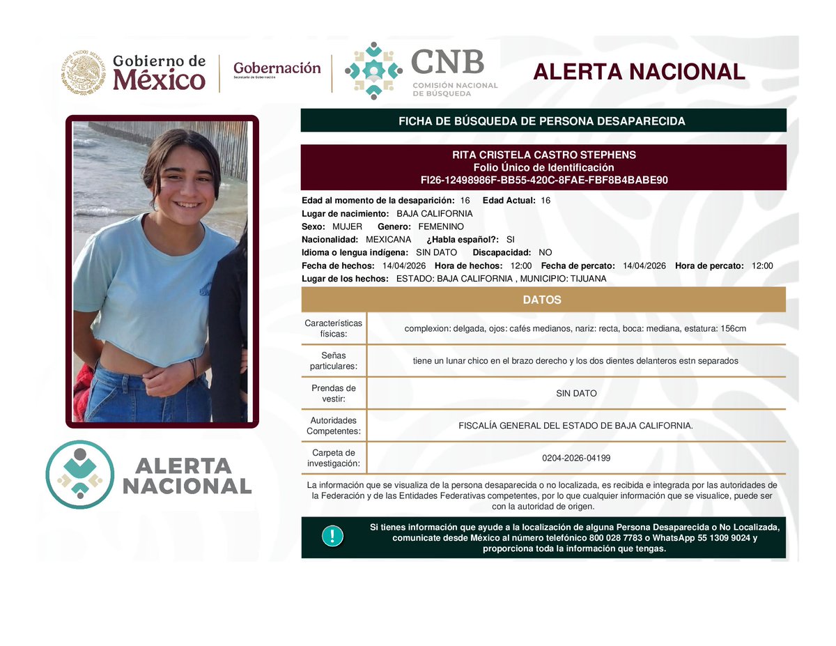 Comisión Nal. de Búsqueda Mx tweet media