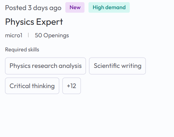 peo_pool's tweet photo. Job Title: Physics Expert

Location: Remote

Rate: 20$-40$ per task

Job Summary: In this role, you'll apply your expertise to help train next-generation AI systems. Your work will shape how models learn, reason, and perform through high-quality, real-world input. https://t.co/kMWUAROAga