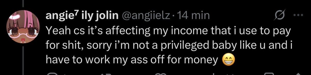 sigmadoamazonas's tweet photo. @angiielz @hrrifics Yeah, I used my struggles to defend that, not because you called me a privileged baby.
Ur just talking shit atp https://t.co/i6neA6vLIC