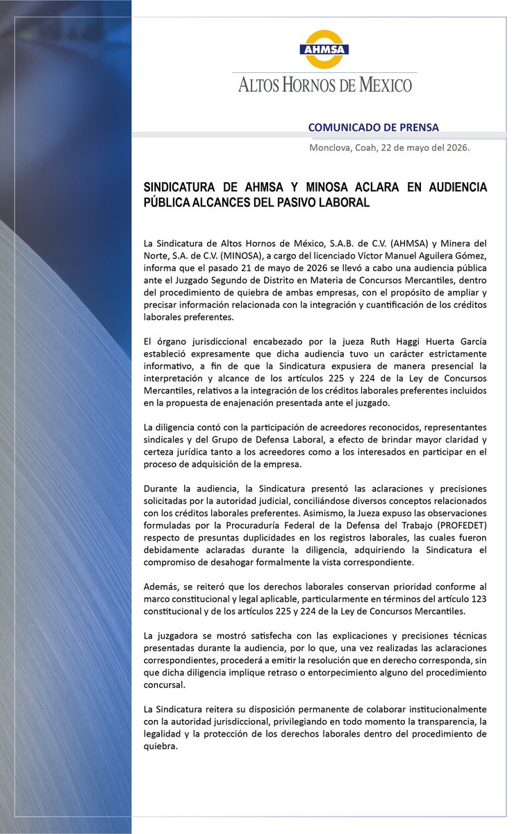 AHMSA tweet media