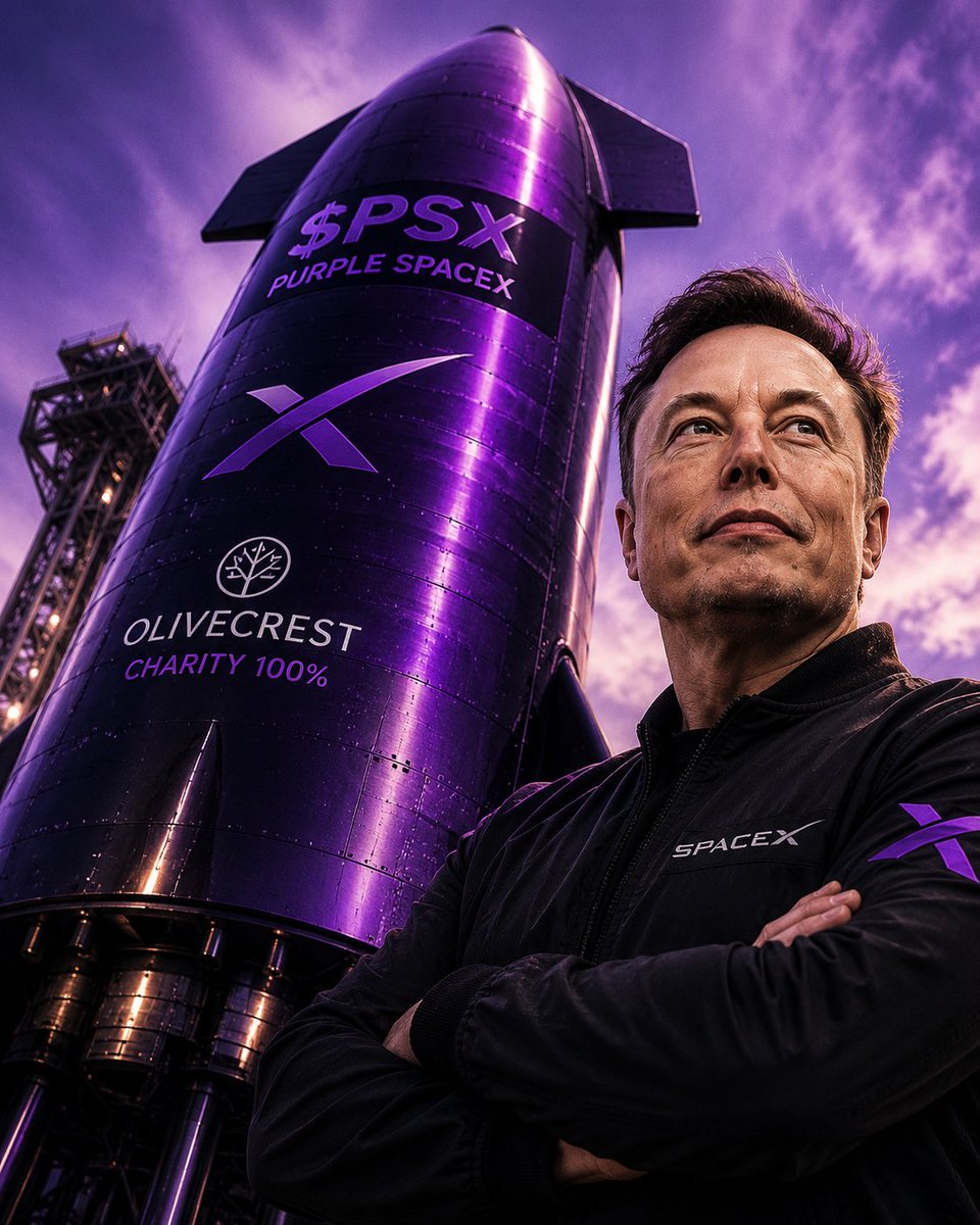 Purple SpaceX tweet media