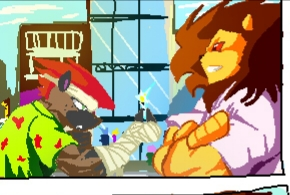 Sarkmark01's tweet photo. - Some Years Back. Outside a restaurant...

Khwan Tay: Mmm, so... you're saying this is the kid who defeated you?

Akuma: Yes, then I opened that flower shop I told you about.

Khwan Tay: Mmm... https://t.co/dej1IbVtOT