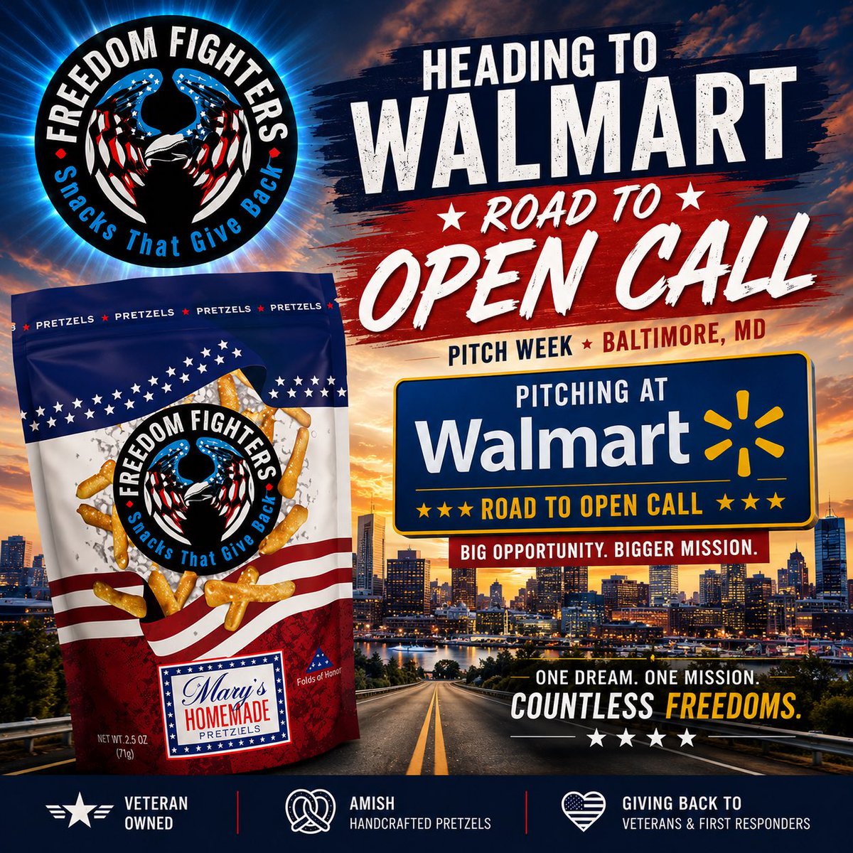 FFSNACKSLLC's tweet photo. SEND THE GOOD VIBES PLEASE: 

Walmart: Road to Open Call… We got the call, and now it’s time to put in the work. 🔥

This long weekend will be spent rehearsing, preparing, and getting ready for our biggest moment yet.

From an idea… to the opportunity to pitch to Walmart! https://t.co/Pit4pMDg1X