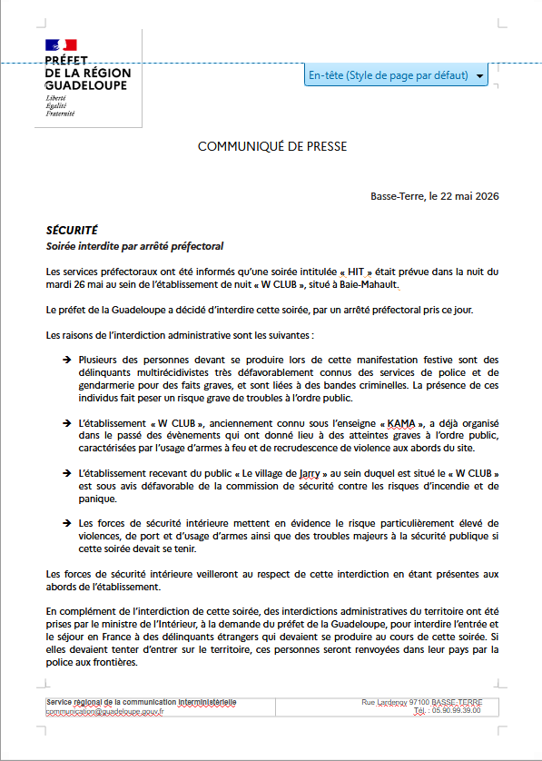 Préfet de Guadeloupe tweet media