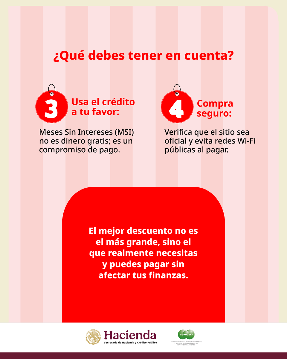 stpfintech's tweet photo. 🛒🔥 Disfruta la temporada de descuentos sin quemarte. 👀

Antes de comprar, haz una pausa: ¿Lo necesitas o solo lo viste en oferta? 💸

Comprar inteligente también es cuidar tus finanzas 😉 #EducaciónFinanciera https://t.co/NXr5mBYTIf