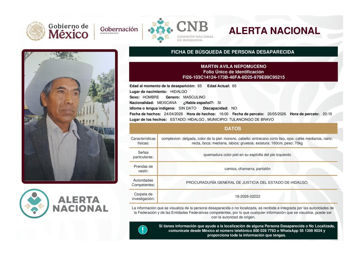 Comisión Nal. de Búsqueda Mx tweet media