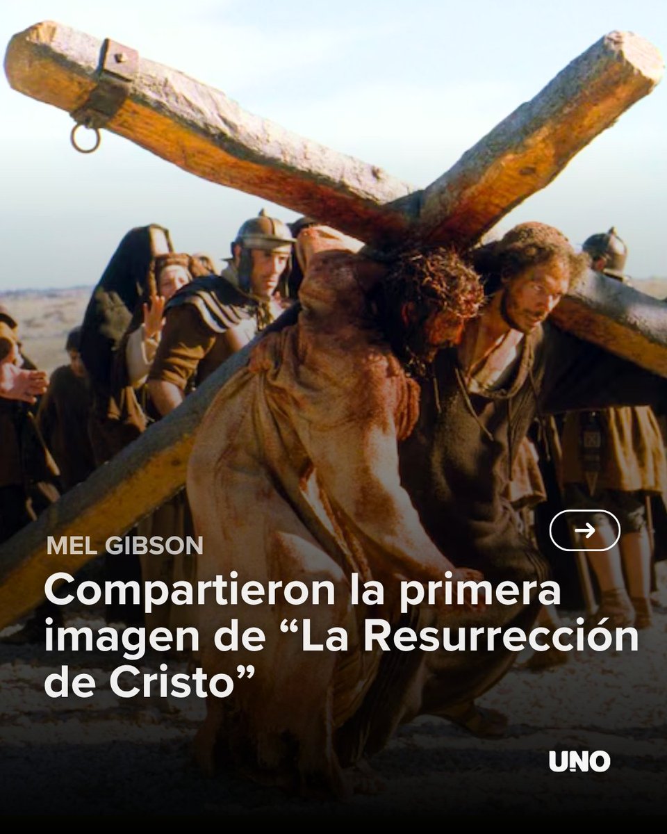 diariouno's tweet photo. ✝️🎬 MEL GIBSON LANZA LA PRIMERA IMAGEN DE LA PASIÓN DE CRISTO 2

- Mel Gibson compartió la primera imagen oficial de “La Resurrección de Cristo”, la esperada continuación de su histórica película de 2004. Tras finalizar un rodaje de más de 130 días en distintas ciudades de Italia, se confirmó que la nueva producción estará dividida en dos partes que llegarán a los cines el 6 de mayo de 2027 y mayo de 2028.

- El director decidió encarar esta secuela al considerarla uno de los proyectos más importantes de toda su carrera. La intención detrás de esta ambiciosa entrega doble es expandir el éxito de la cinta original, la cual se convirtió en la película religiosa más taquillera del mundo.