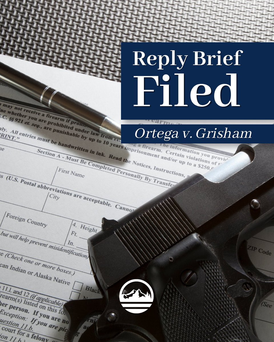 MSLF's tweet photo. Mountain States Legal Foundation has filed a reply brief in Ortega v. Grisham, a legal complaint challenging the Constitutionality of New Mexico's Waiting Period Act on Second Amendment grounds! ⌛🔫

We request a declaration that the law is unconstitutional, and an injunction to prevent enforcement.

learn more about this case and more by visiting our website https://t.co/ltojwDEddX