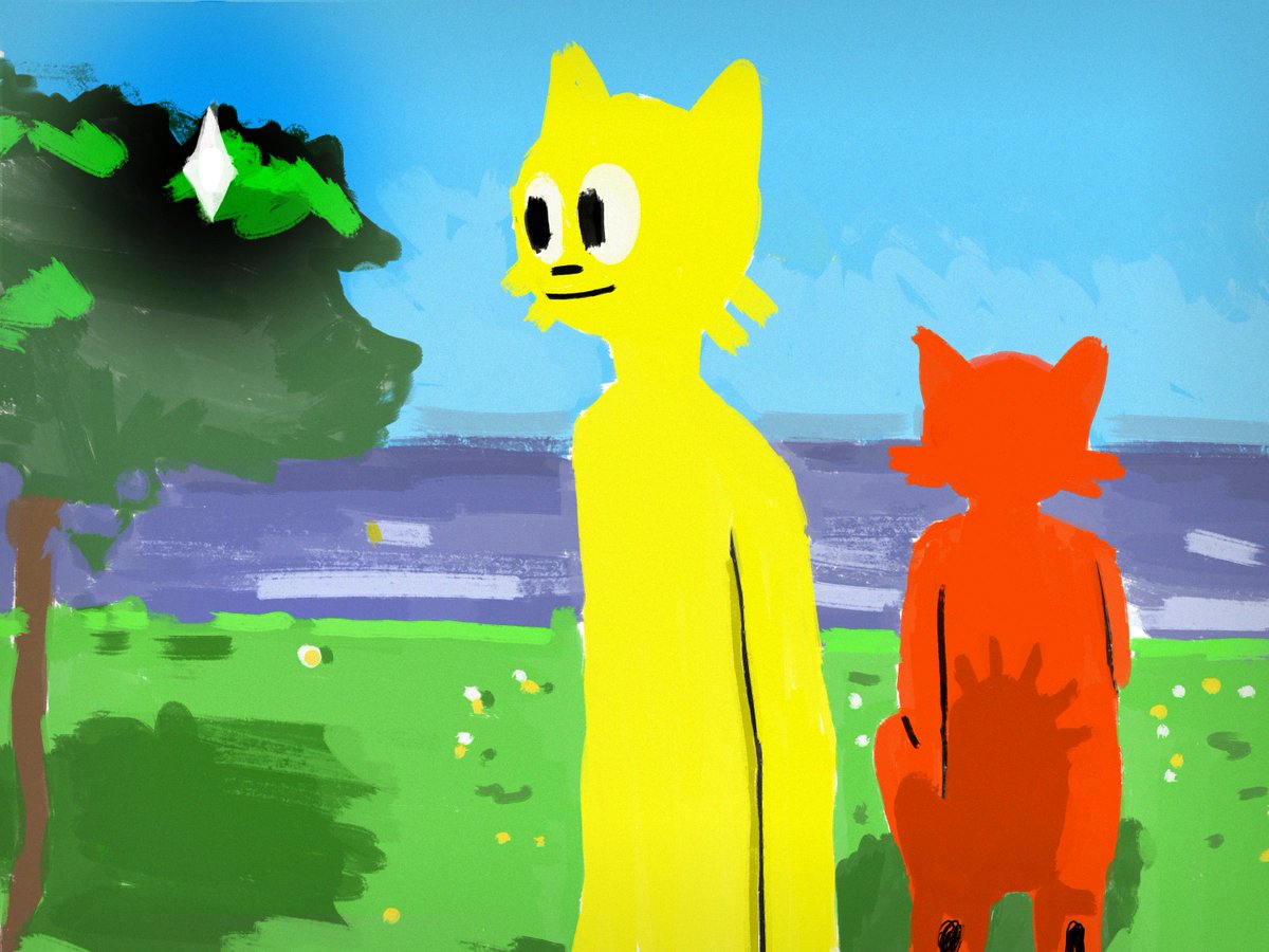lazzcroft's tweet photo. I made this one in 2024, i still think it has an inflamed  innocence that i bet i couldnt repeat nowdays. I was passing through an  specific moment of self-sabotage that i think its expressed well on the  plasticized aura of this artwork.

#furryart #furry #illustrationㅤ https://t.co/g5cq3pmqHg