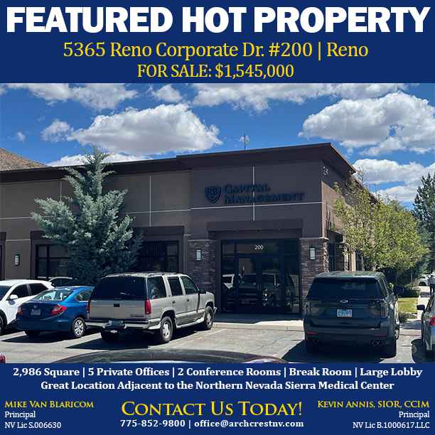 ArchCrest's tweet photo. Happy Friday from Under the Arch! Looking to purchase a FANTASTIC space? Then check this one out and CONTACT us to schedule a tour!  (775) 852-9800 | https://t.co/wyhTrx6TUx | info@archcrestnv.com https://t.co/Lz0tAUvhLY