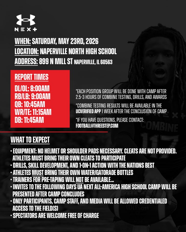 Noahcooper_35's tweet photo. Tomorrow I will be competing in my 2nd camp but first ever @UANextFootball camp in Chicago. I’m class of 2029 @GrandBlancFB - 7v7 club, my fathers organization @Digdeep810 I’m ready to compete @DemetricDWarren @TomLoy247 @AllenTrieu @TheUCReport @TheD_Zone @coachk924 I just received my first D1 offer from @DBCoachWhite @MiamiOHFootball