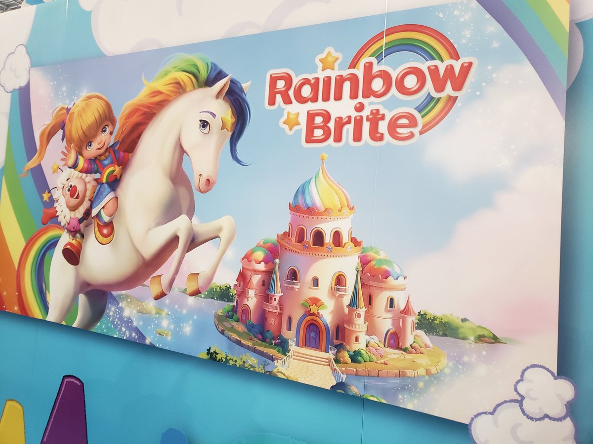 ExploClownNose's tweet photo. ALSO it is only the background which is AI generated, the character models are real

Comparing it to the original teaser for the Rainbow Brite movie, vs the booth poster CAKE had you can tell they just expanded it because they needed a background https://t.co/csEF1u8Kxp