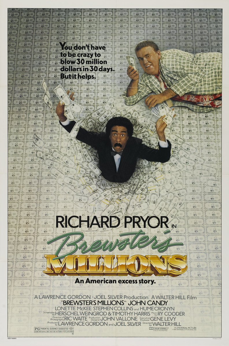 RetroNewsNow's tweet photo. 🎬 ‘Brewster’s Millions’ starring Richard Pryor and John Candy opened in theaters 41 years ago, May 22, 1985 https://t.co/85o7LBaGn2