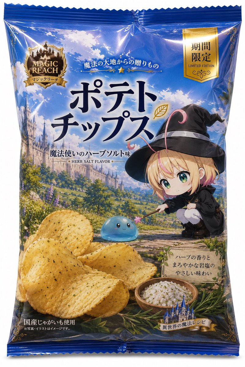 プロンプトをお借りしました🤗 いい感じのポテチを作ってくれてたのに