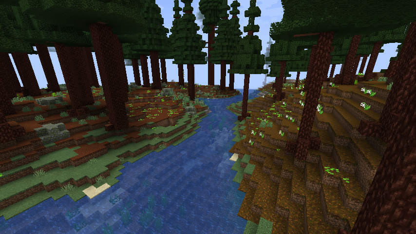 MagicVT_'s tweet photo. La transicion de un Rewoods (Izq) a un Dense Redwoods (Der) es brutal. #minecraftmodding #minecraftmod https://t.co/Onruy2adg0