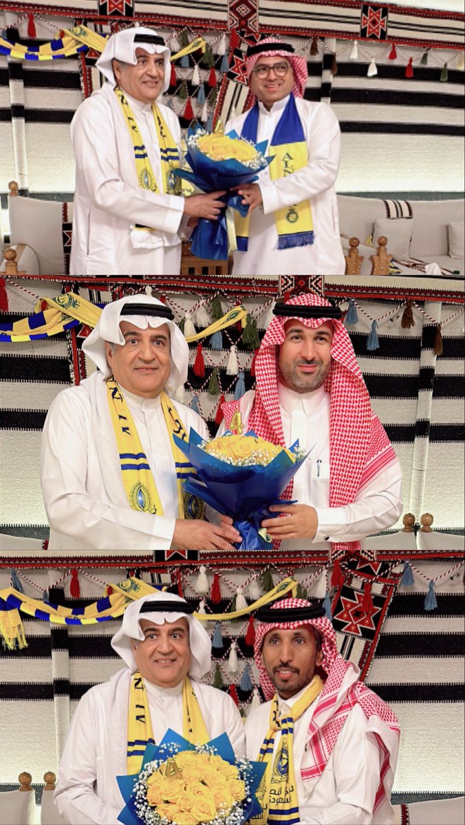 Nasser94703333's tweet photo. احتفاءً ببطولات الدوري.. الدكتور عبدالله المغلوث يستقبل عاشقي النصر في مزرعته 💛💙  
ليلة نصراوية بحضور جمهور ومحبي العالمي والإعلاميين، وأجواء ما تتصور من الحماس والوفاء للشعار.  
شكراً للدكتور عبدالله على كرم الضيافة والروح النصراوية الجميلة 👏  
#النصر #دوري_روشن_السعودية https://t.co/B9zvQiyXdP