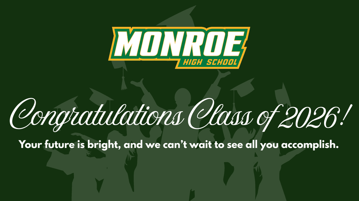 DoCoSchools's tweet photo. Today, we celebrate the hard work, resilience, and accomplishments of the Monroe Comprehensive High School Class of 2026! Your journey has prepared you for incredible opportunities ahead, and we are proud of all you’ve achieved. Golden Tornadoes, this is only the beginning! https://t.co/wyegyL7cTI