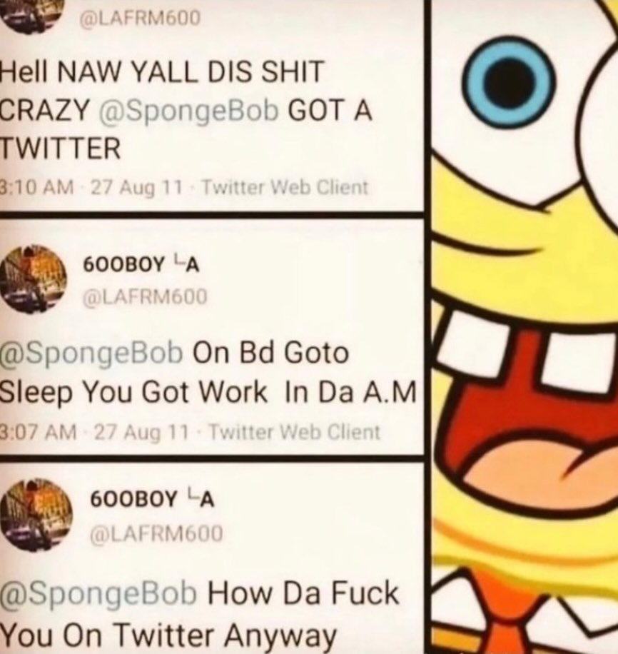 I LOVE SPONGEBO!!!!!!!!!!!!!!!!!!!!!!!!!!!!!!! tweet media