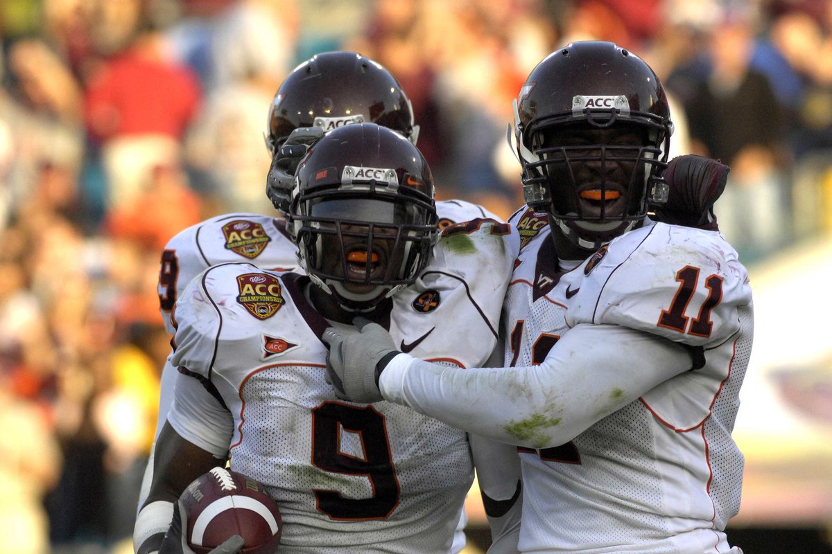 CFB_Throwbacks's tweet photo. Vince Hall & Xavier Adibi
📍Virginia Tech Linebackers (2004–2007)

For a few years, it felt like Vince Hall and Xavier Adibi were involved in every defensive play Virginia Tech made.

The two linebackers became leaders of Bud Foster’s defense during one of the best stretches in Hokies football history, bringing speed, toughness, and nonstop energy to the middle of the field.

📊 Vince Hall: 404 career tackles
📊 Xavier Adibi: 291 career tackles
📊 Combined: 695 career tackles

A linebacker duo that perfectly fit the aggressive identity of Virginia Tech football in the 2000s.

* Helped Virginia Tech win 2 ACC Championships
* Played on multiple Top 10 defenses
* Led the Hokies to 4 straight 10-win seasons together
* Hall recorded 100+ tackles in 3 straight seasons
* Adibi became one of the ACC’s top coverage linebackers
* Both later earned induction into the Virginia Tech Sports Hall of Fame

🏆 Vince Hall — First-Team All-ACC (2006)
🏆 Xavier Adibi — First-Team All-ACC (2007)

➡️ Both later spent time in the NFL following standout careers in Blacksburg.

One of the most memorable linebacker tandems from that era of college football.

Who are some other linebacker duos you immediately think of from the 2000s? ⬇️

#collegefootball #CFB #football #VirginiaTech #Hokies #GoHokies #ACC #defense #linebacker #LB #BudFoster #footballhistory #throwback #CollegeFootballThrowbacks