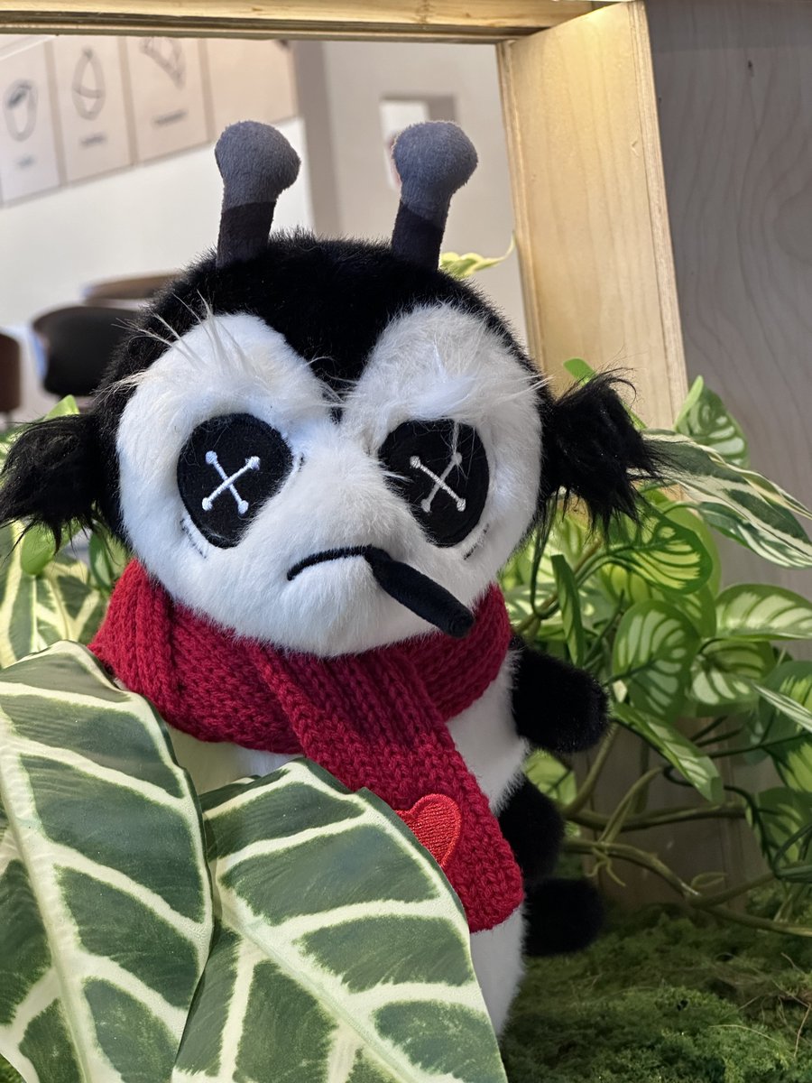 PlushieDreadful's tweet photo. Victorian McGee's Caterpillar 🖤 ❤️

A quiet observer of transformation. This monochrome bestie channels the charm of Wonderland where identity bends, questions linger, and change is the only
constant.

Available on the Plushie Dreadfuls store ⭐️ https://t.co/FIqRFEbJnF