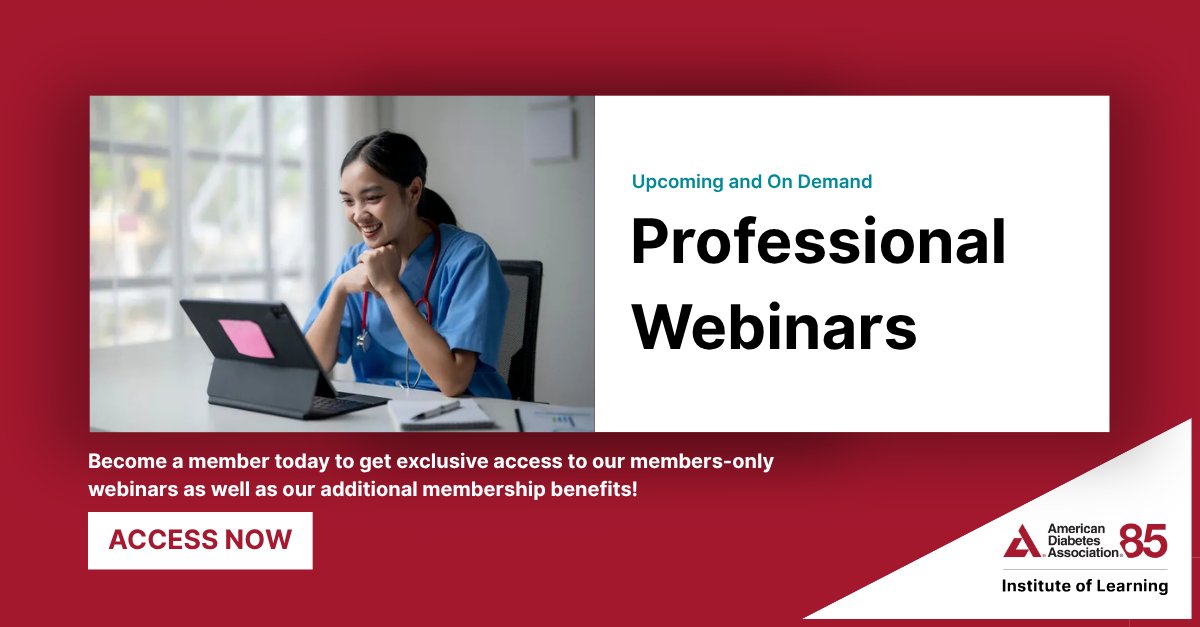 ADA_DiabetesPro's tweet photo. Explore Upcoming Webinars to stay at the forefront of diabetes insights and technology – live and on-demand webinars available!  🔗 https://t.co/wOXVQifwlv 

#DiabetesCare #WeFight https://t.co/xT0t6YBFaU