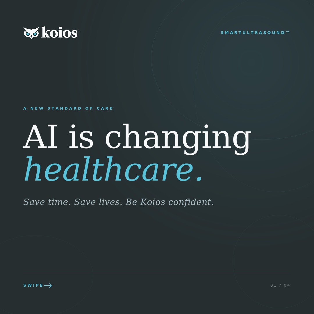 KoiosMed's tweet photo. AI is changing healthcare.

When @JoannaStern spent a year testing 100+ AI products for her new book, Koios SmartUltrasound™ caught something on her own scan that her doctor needed to see.

Now featured in @WSJ  and on the @TODAYshow. 

Swipe 👉 to see why physicians like @amykpatel trust Koios for breast and thyroid ultrasound.

📖 Read Joanna's story: https://t.co/NfG737QMO5

Ready to bring SmartUltrasound™ to your practice? Link in bio.

Save time. Save lives. Be Koios confident.