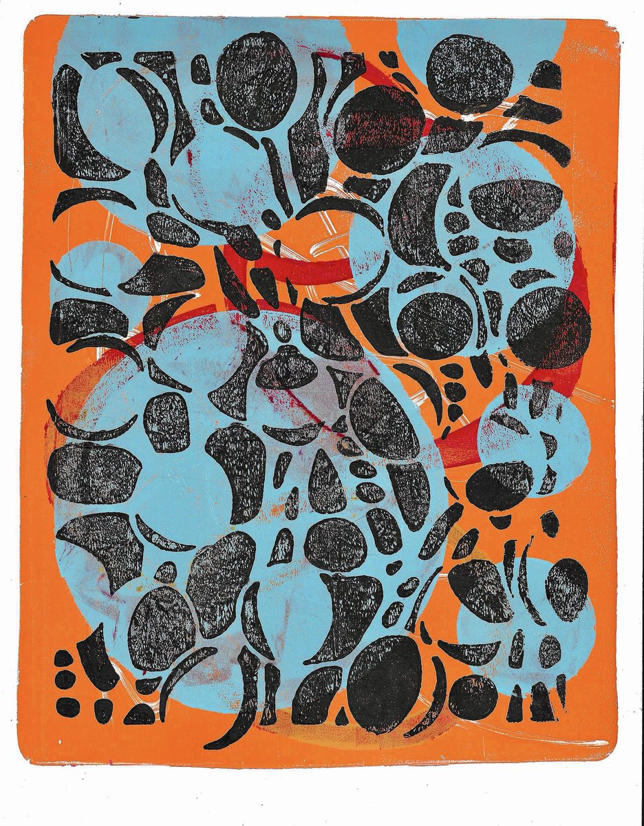 Monster_Prince's tweet photo. side salad 🥗 #printmaking #gelliprint #abstract #painting https://t.co/GjRH2iSGoL