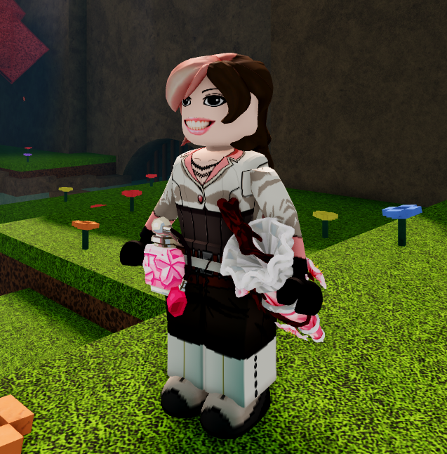 Alexisgoyle's tweet photo. Best cosplay for this new hammer 🩷🩶🤎

#RWBY #roblox #fleethefacility https://t.co/BS7o7bJPkN