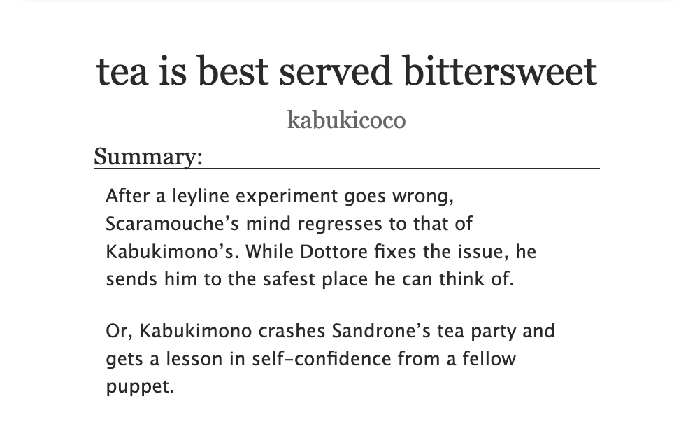 kabukicoco's tweet photo. tea is best served bittersweet 

🍵 fatui found family
🍵 sandrone, columbina, arlecchino, and kabukimono have a tea party
🍵 general audiences, multiple chapters

⬇️ AO3 Link Below ⬇️ https://t.co/pcKuUmK0Ga