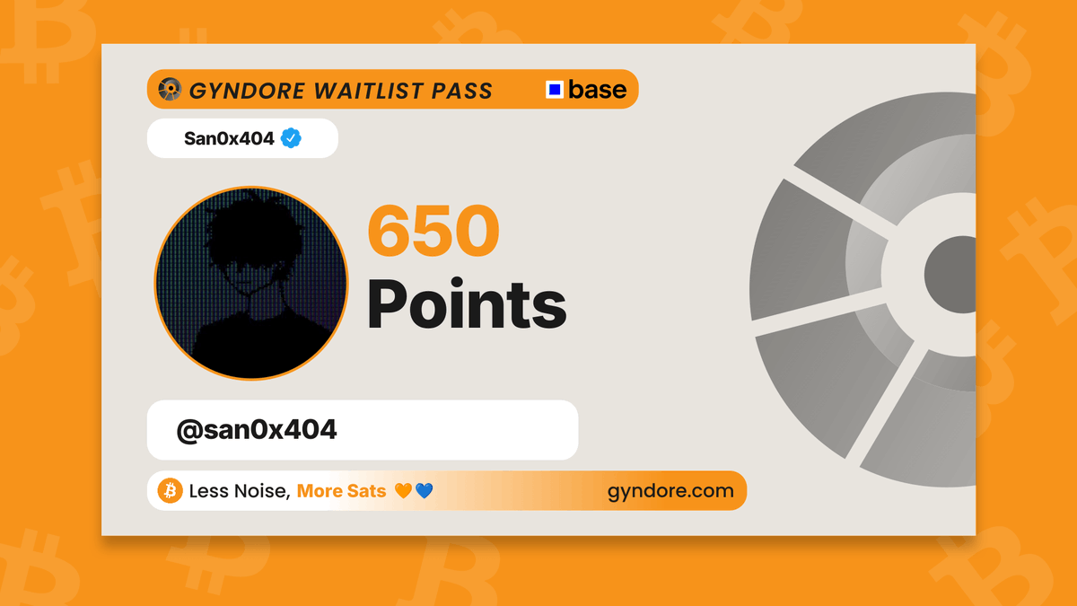san0x404's tweet photo. Secured my spot on the @Gyndore waitlist.

Already stacking. It pays to be early.

Join now &amp; claim your points → https://t.co/srRA7tQoYF https://t.co/UkpQXKipXr