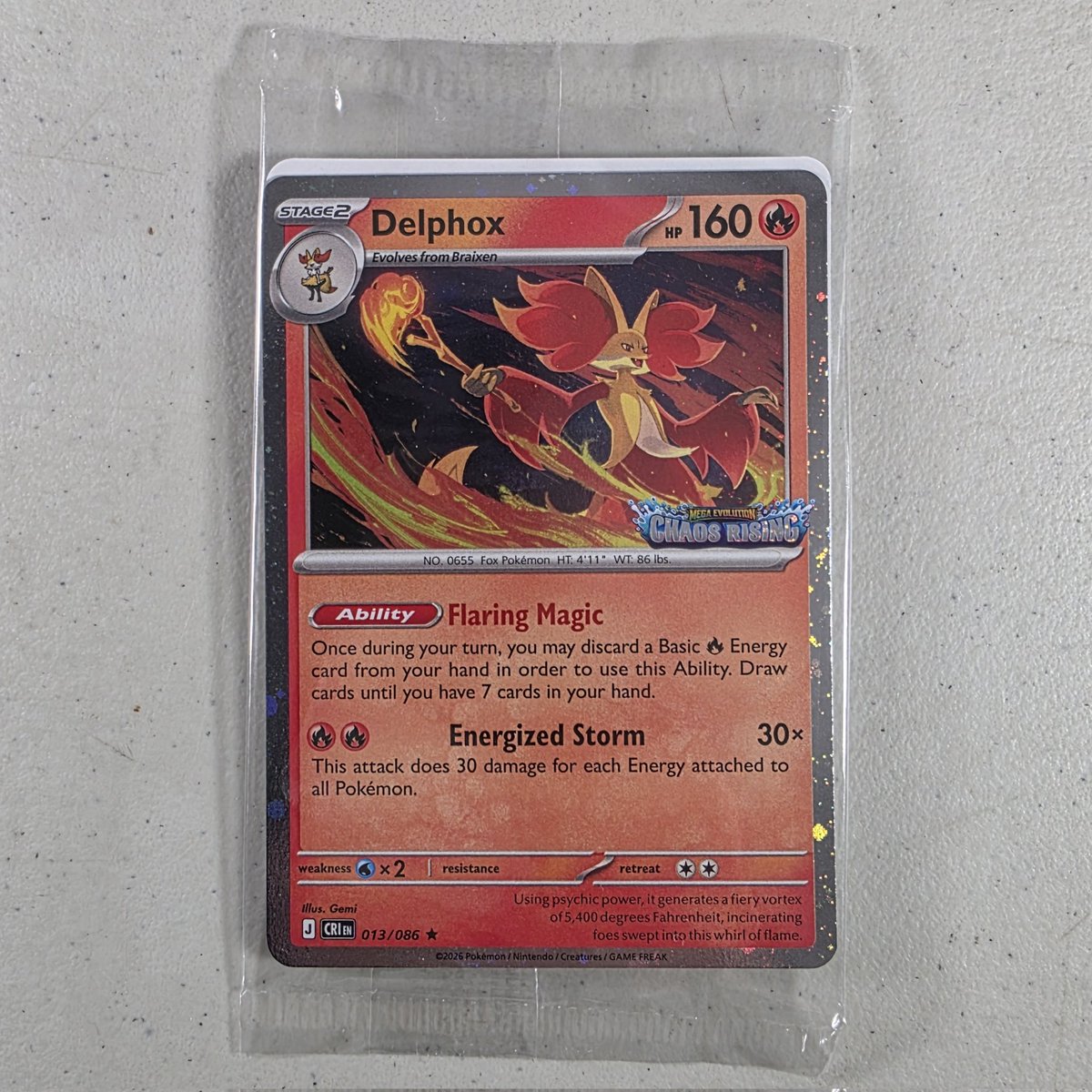 2026 Mega Evolutions - Chaos Rising Delphox Stamped Promo #74 SEALED FOR SALE on our eBay Store for $24.63: https://t.co/0nBKojxHrg 2026 Mega Evolutions - Chaos Rising Delphox Stamped Promo #74 SEALED FOR SALE on our eBay Store for $24.63: https://t.co/0nBKojxHrg