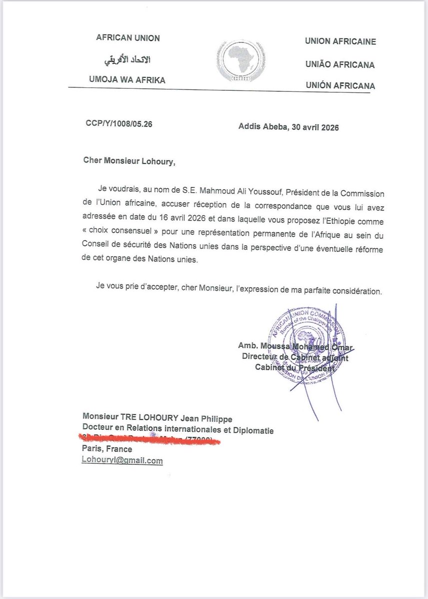 TreLohoury's tweet photo. 🇨🇮🇫🇷🇺🇸🇪🇹🇺🇳| Union Africaine Réponse - @ONU_fr : Pour l’Integration Permanente de l’Afrique au Conseil de Sécurité des Nations Unies - Interroger le choix consensuel de l’Ethiopie, Pays historique de l’Unité Africaine.

https://t.co/vxp34S9wHw

@_AfricanUnion 
@ETMissionUN https://t.co/18pxeDOKW7